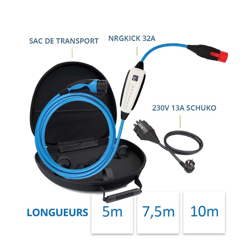 NRG Kick câble standard + 220 V - T2